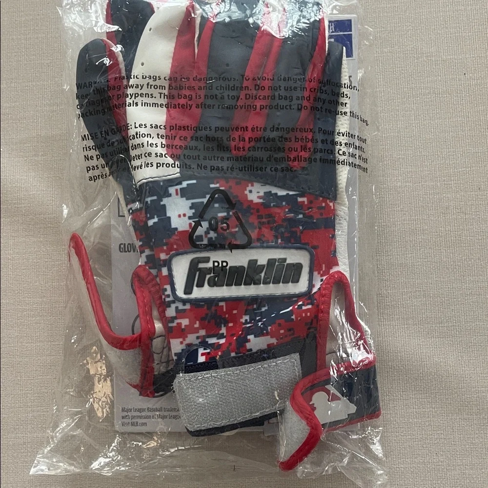 Franklin Kids' Red and Blue Batting Gloves